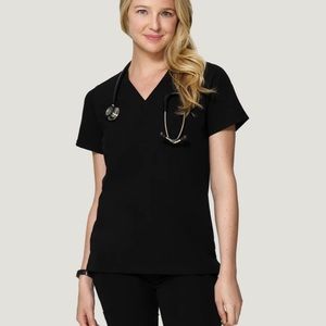 Mandala One Pocket Scrub Top Black